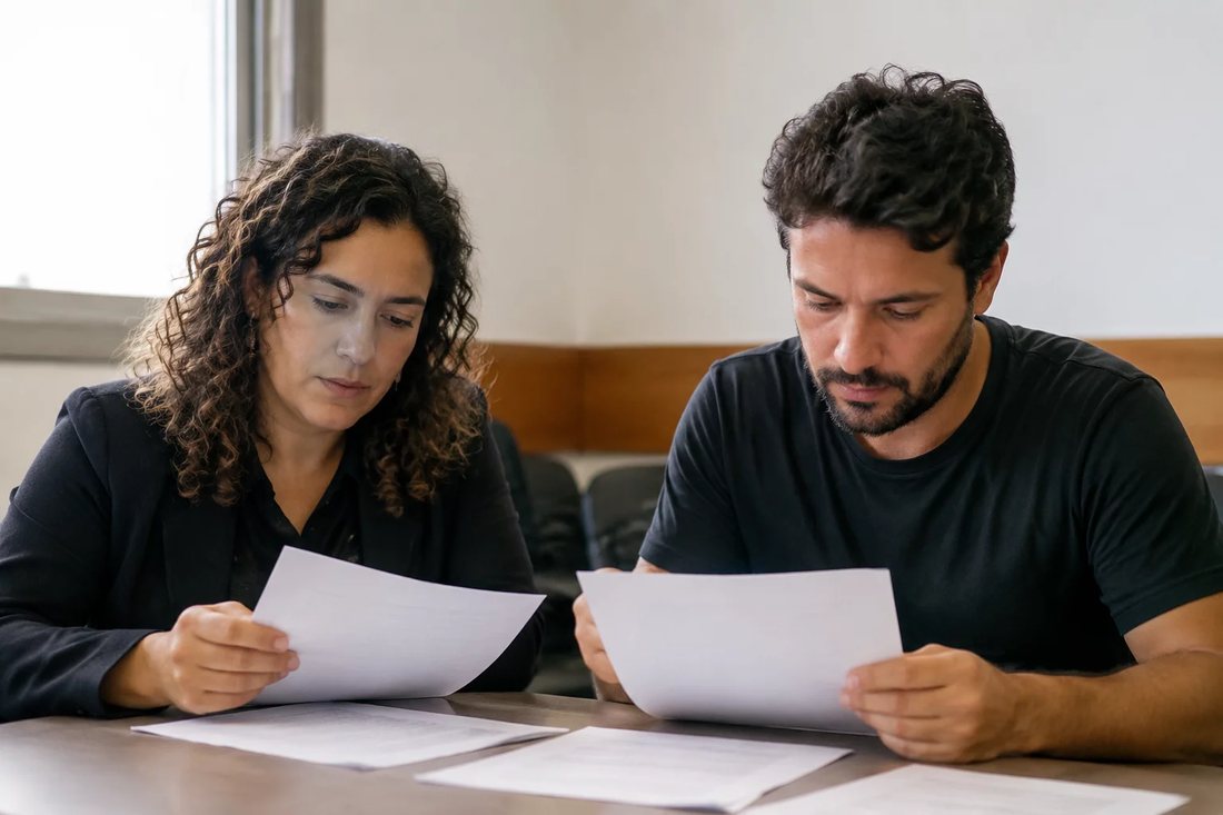 Sala clara de reunião com uma pessoa em pé defendendo um ponto diante do grupo